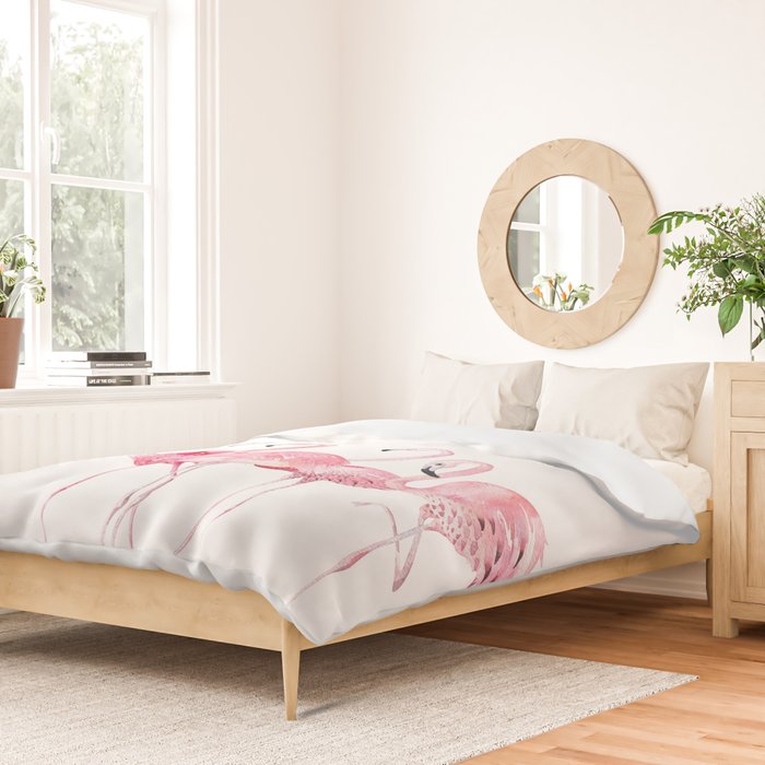 Flamingo Farm- Tropical Animal Bird World Duvet Cover Gallery Image 2
