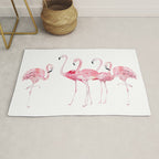 Flamingo Farm- Tropical Animal Bird World Rug Gallery Image 1