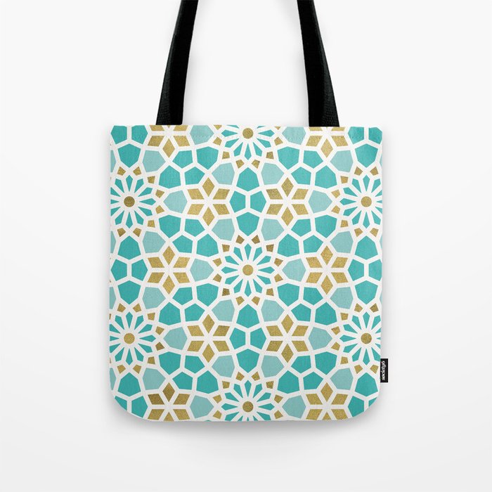 Persian Mosaic - Mint & White Tote Bag Gallery Image 1
