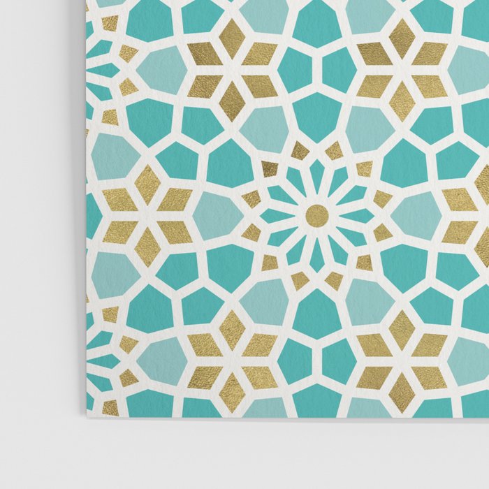 Persian Mosaic - Mint & White Poster Gallery Image 3