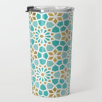 Persian Mosaic - Mint & White Travel Mug Gallery Image 3
