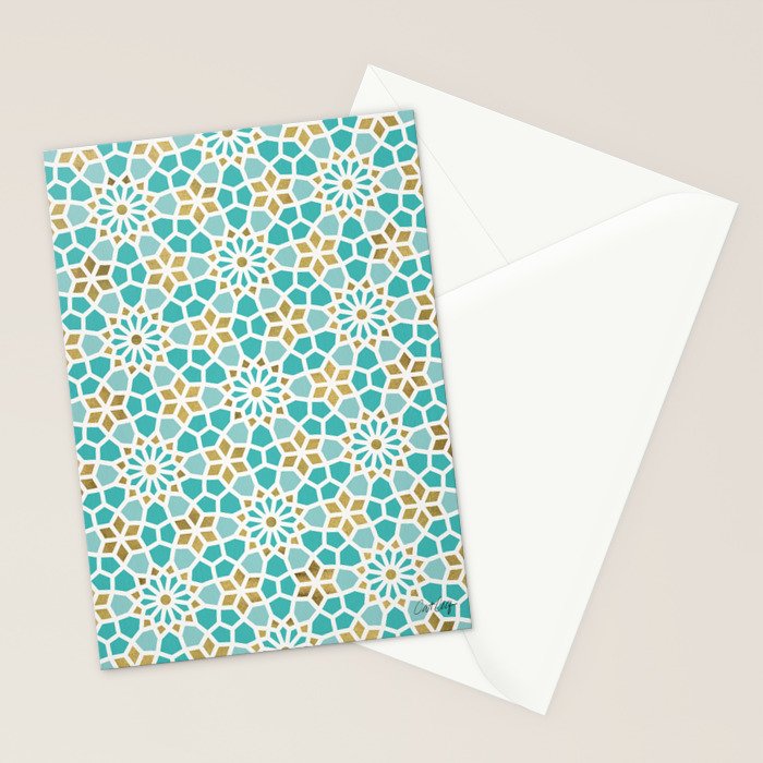 Persian Mosaic - Mint & White Stationery Card Gallery Image 2