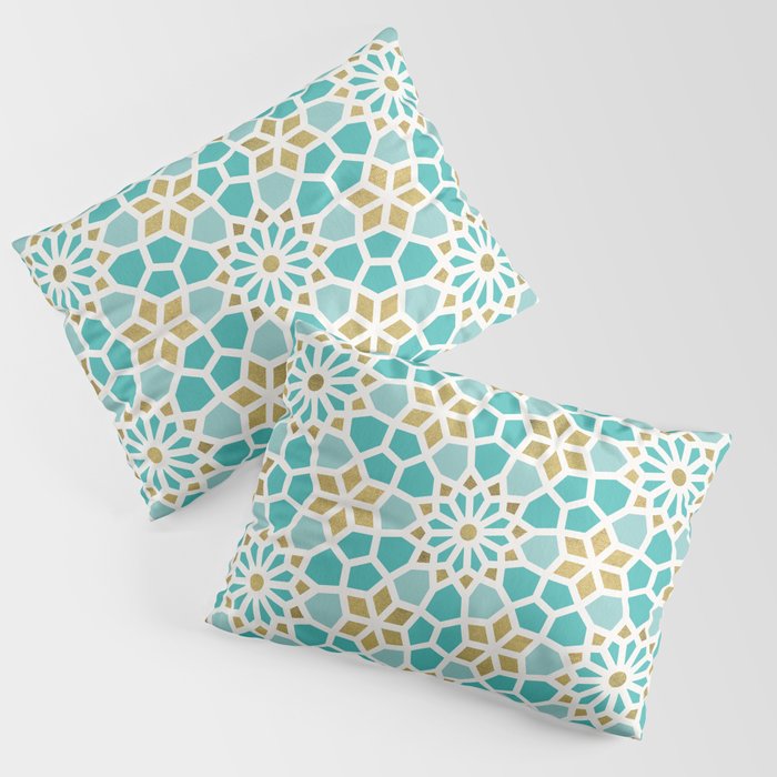 Persian Mosaic - Mint & White Pillow Sham Gallery Image 3