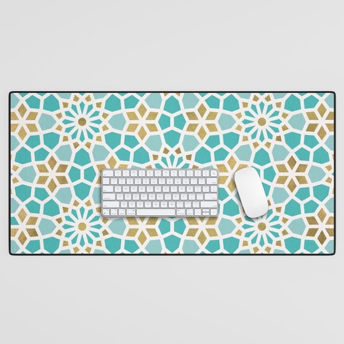 Persian Mosaic - Mint & White Desk Mat Gallery Image 1