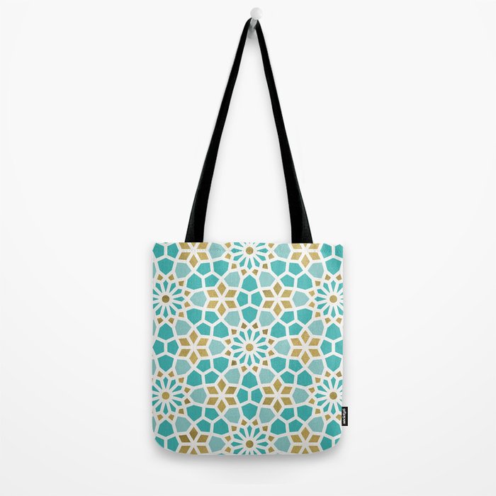 Persian Mosaic - Mint & White Tote Bag Gallery Image 2