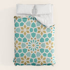 Persian Mosaic - Mint & White Duvet Cover Gallery Image 6
