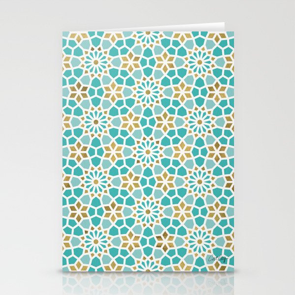 Persian Mosaic - Mint & White Stationery Card Gallery Image 1