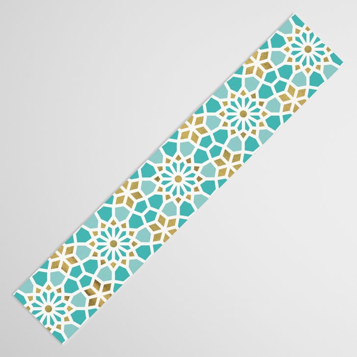 Persian Mosaic - Mint & White Table Runner Gallery Image 3