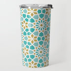 Persian Mosaic - Mint & White Travel Mug Gallery Image 2