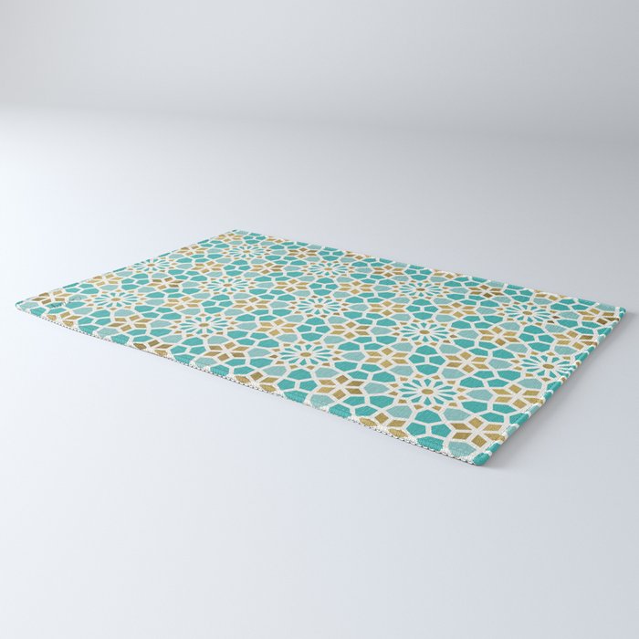 Persian Mosaic - Mint & White Rug Gallery Image 3