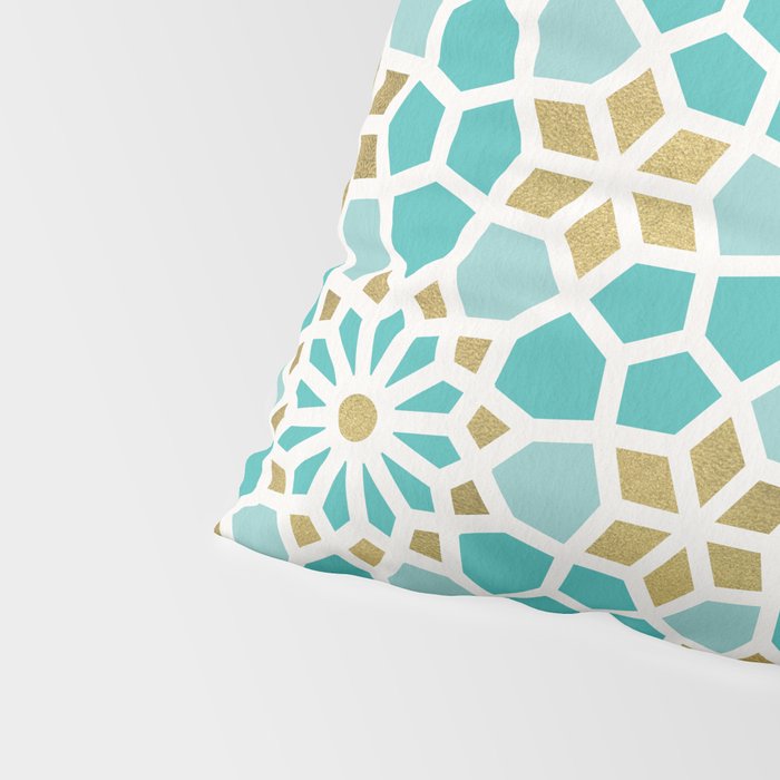 Persian Mosaic - Mint & White Pillow Sham Gallery Image 4