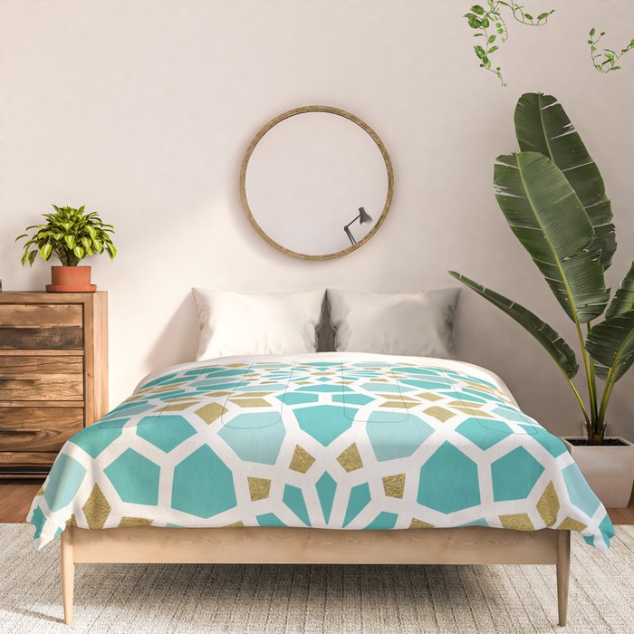Persian Mosaic - Mint & White Comforter Gallery Image 3