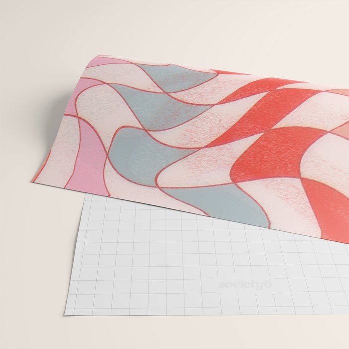 Liquid pinky abstract retro pattern  Wrapping Paper Gallery Image 2