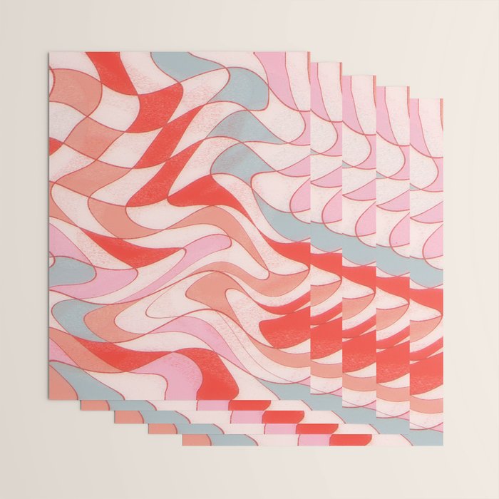 Liquid pinky abstract retro pattern  Wrapping Paper Gallery Image 3