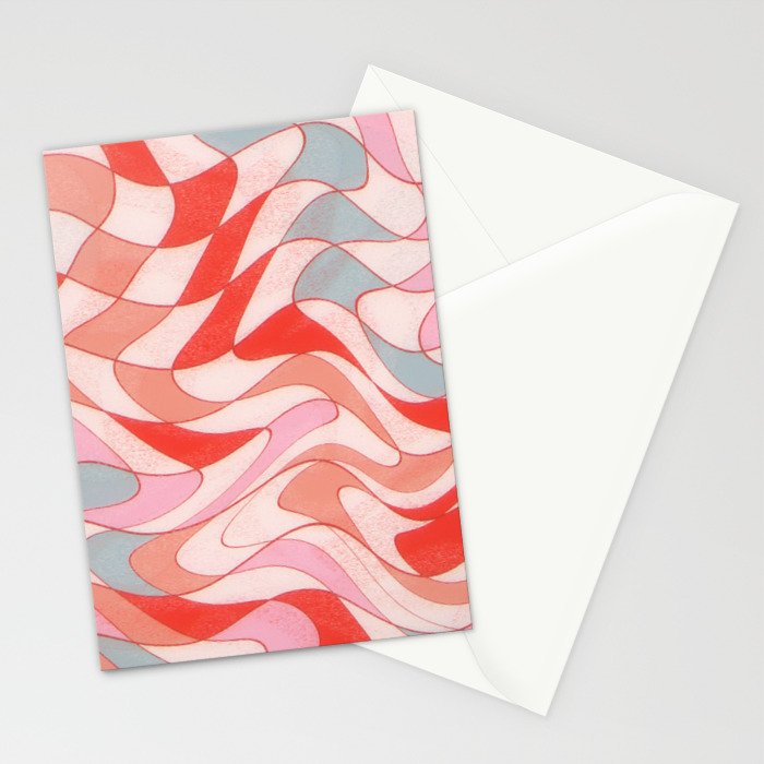Liquid pinky abstract retro pattern  Stationery Card Gallery Image 2