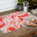 Liquid pinky abstract retro pattern  Outdoor Rug Gallery Image 2