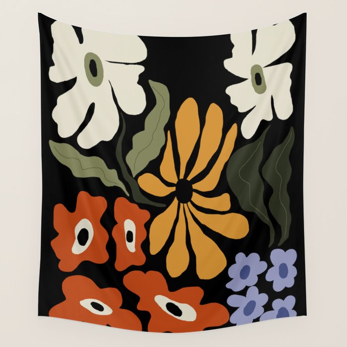 Summer floral night Wall Tapestry Gallery Image 4