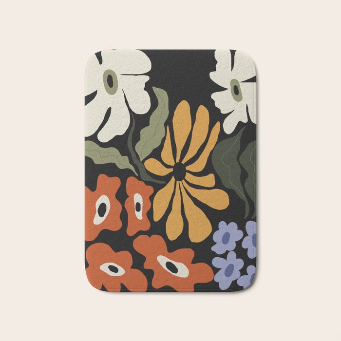 Summer floral night Bath Mat Gallery Image 1
