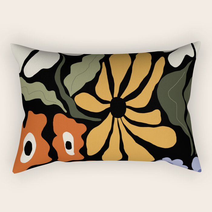 Summer floral night Rectangular Pillow Gallery Image 1