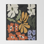 Summer floral night Throw Blanket Gallery Image 2