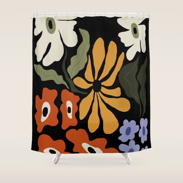Summer floral night Shower Curtain Gallery Image 1