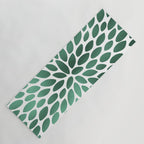 Floral Bloom Green and White Yoga Mat Gallery Image 1