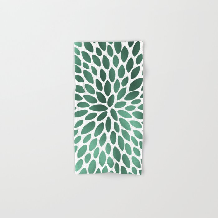 Floral Bloom Green and White Bath Towel Gallery Image 1