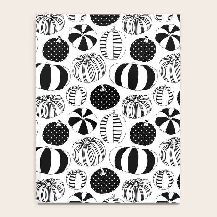 Black and white pumpkin vegetable pattern Notebook Gallery Image 4