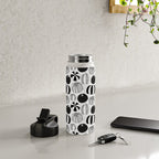 Black and white pumpkin vegetable pattern Water Bottle Gallery Image 4