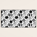 Black and white pumpkin vegetable pattern Desk Mat Gallery Image 3
