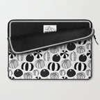Black and white pumpkin vegetable pattern Laptop Sleeve Gallery Image 2