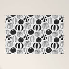 Black and white pumpkin vegetable pattern Welcome Mat Gallery Image 1