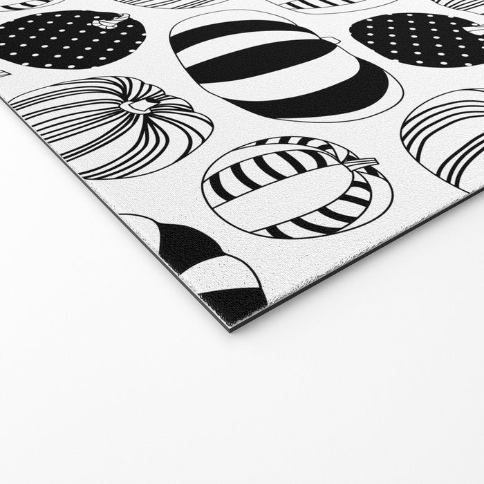 Black and white pumpkin vegetable pattern Welcome Mat Gallery Image 2