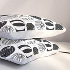 Black and white pumpkin vegetable pattern Pillow Sham Gallery Image 3