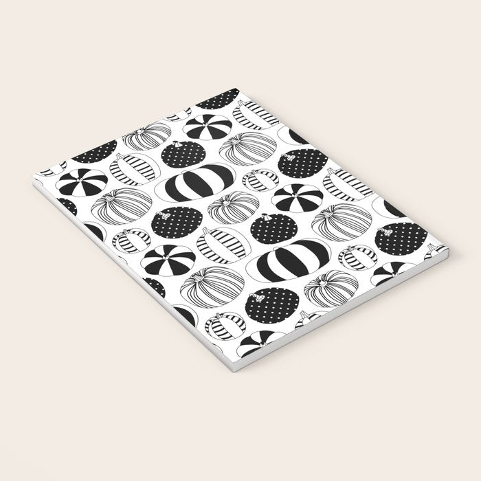 Black and white pumpkin vegetable pattern Notebook Gallery Image 3