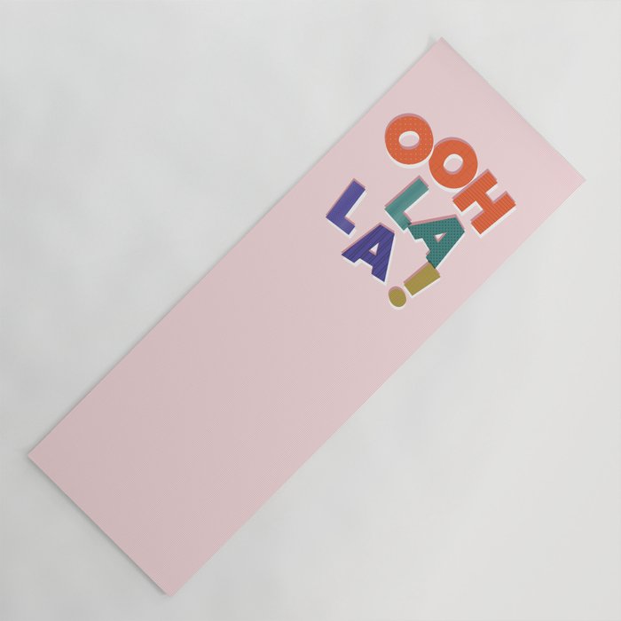 OOH LA LA! colorful french typography Yoga Mat Gallery Image 1