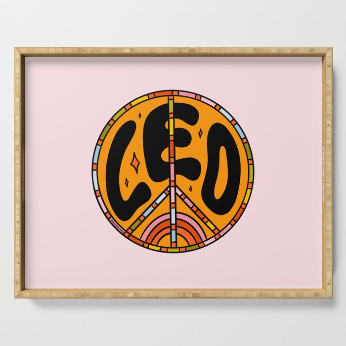 Leo Peace Sign Serving Tray Gallery Image 1