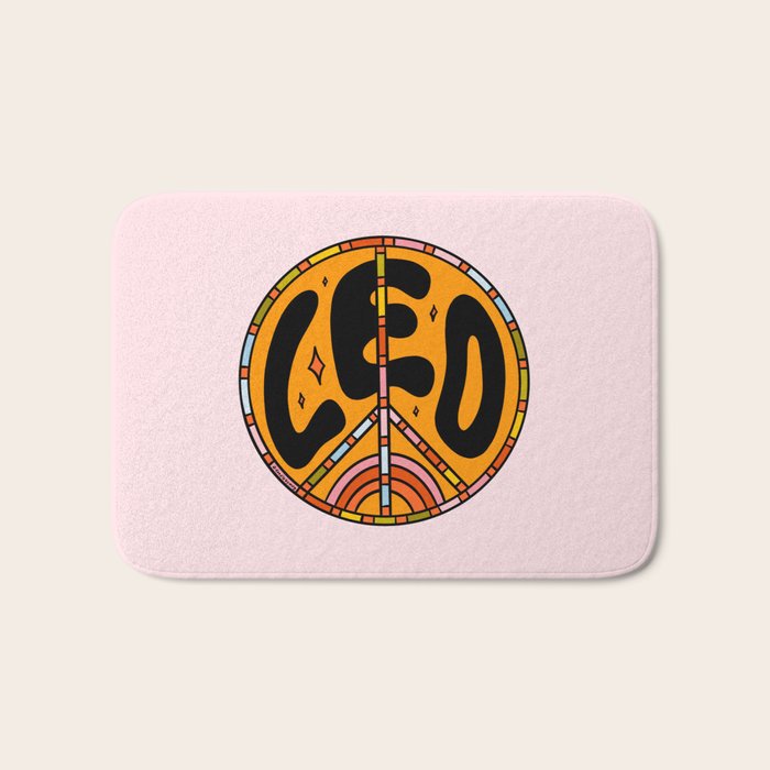 Leo Peace Sign Bath Mat Gallery Image 1