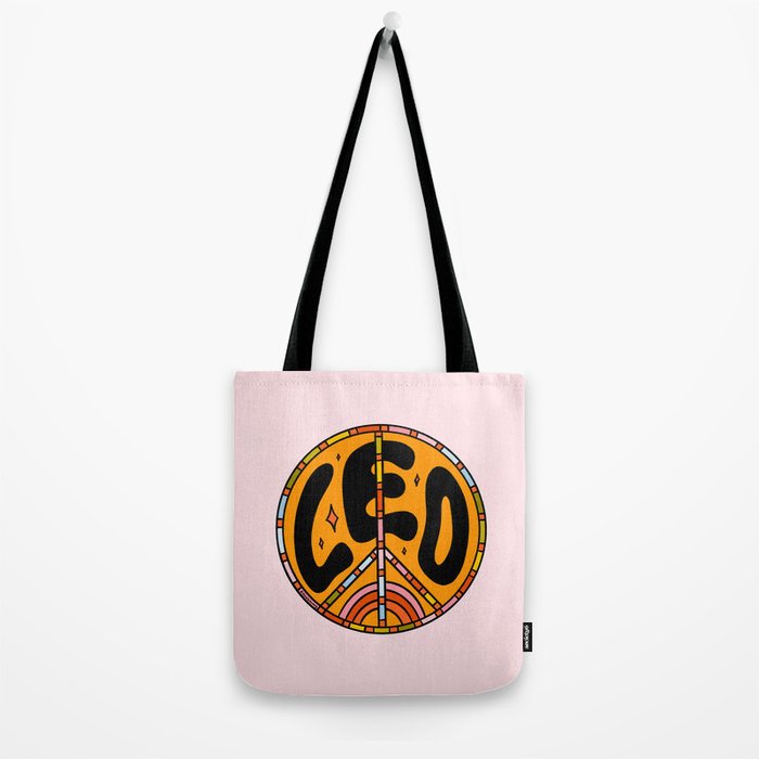 Leo Peace Sign Tote Bag Gallery Image 2