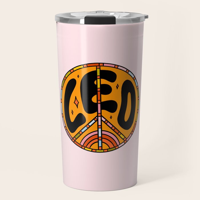 Leo Peace Sign Travel Mug Gallery Image 1