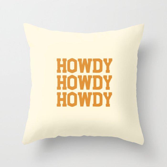 Howdy Howdy Howdy | Cowboy Throw Pillow Gallery Image 1
