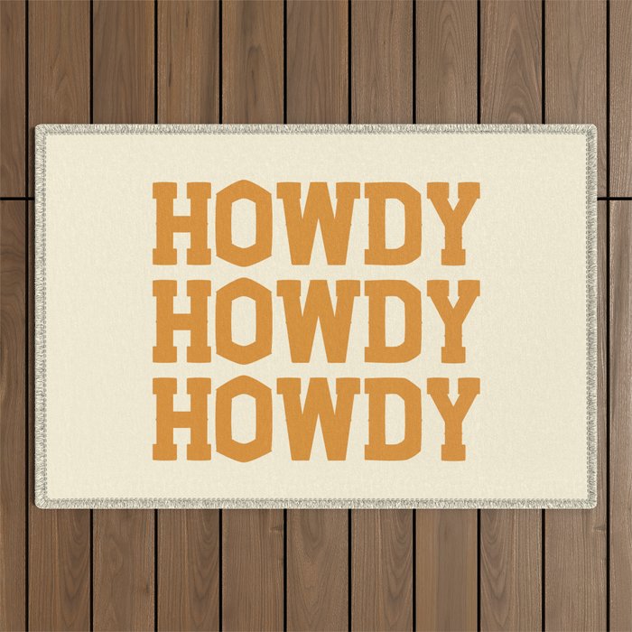 Howdy Howdy Howdy | Cowboy Outdoor Rug Gallery Image 1