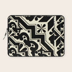 talavera mexican tile in black and white Laptop Sleeve Gallery Image 1