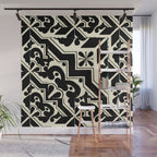 talavera mexican tile in black and white Wall Mural Gallery Image 1