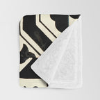 talavera mexican tile in black and white Throw Blanket Gallery Image 3
