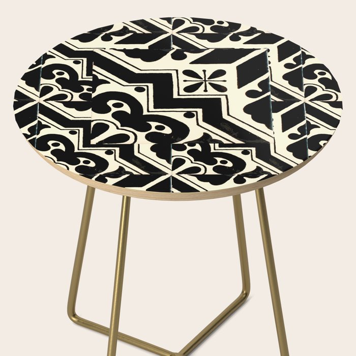 talavera mexican tile in black and white Side Table Gallery Image 2