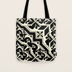 talavera mexican tile in black and white Tote Bag Gallery Image 1