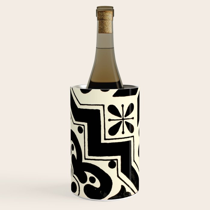 talavera mexican tile in black and white Wine Chiller Gallery Image 1