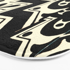 talavera mexican tile in black and white Bath Mat Gallery Image 3