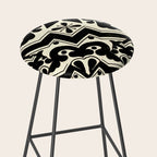 talavera mexican tile in black and white Stool Gallery Image 2